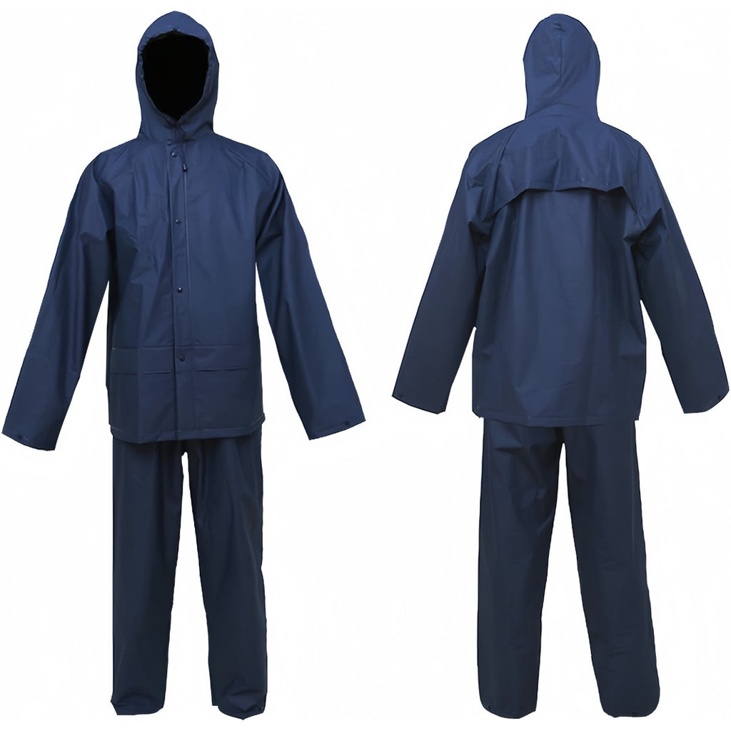 Waterproof Rain Suit for Men Women – Ultra Lite Rain Jacket & Pants Set Windproof Packable Rain Gear for Hiking Camping Cycling Fishing Outdoor Sports S-XXXL Navy Blue