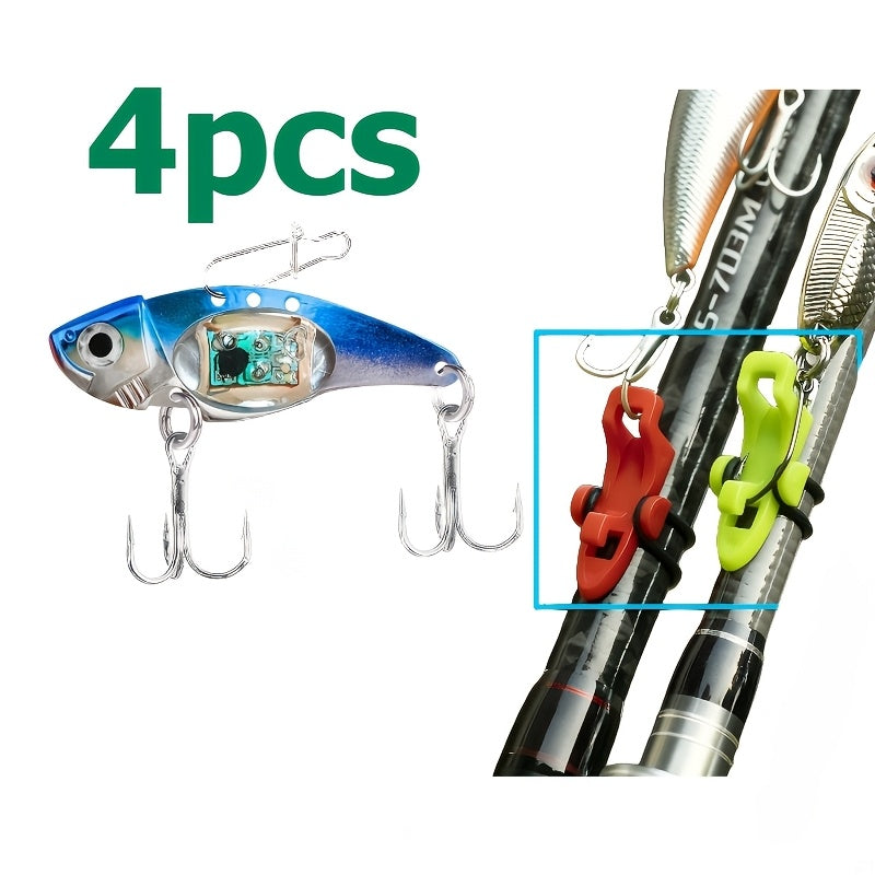 Electronic LED Fishing Lure with Sound & Vibration - Aluminum Alloy Fish-Shaped Bait Attracts Fish from 500M, Outdoor Fishing Gift for Enthusiasts (2/3/4pcs)