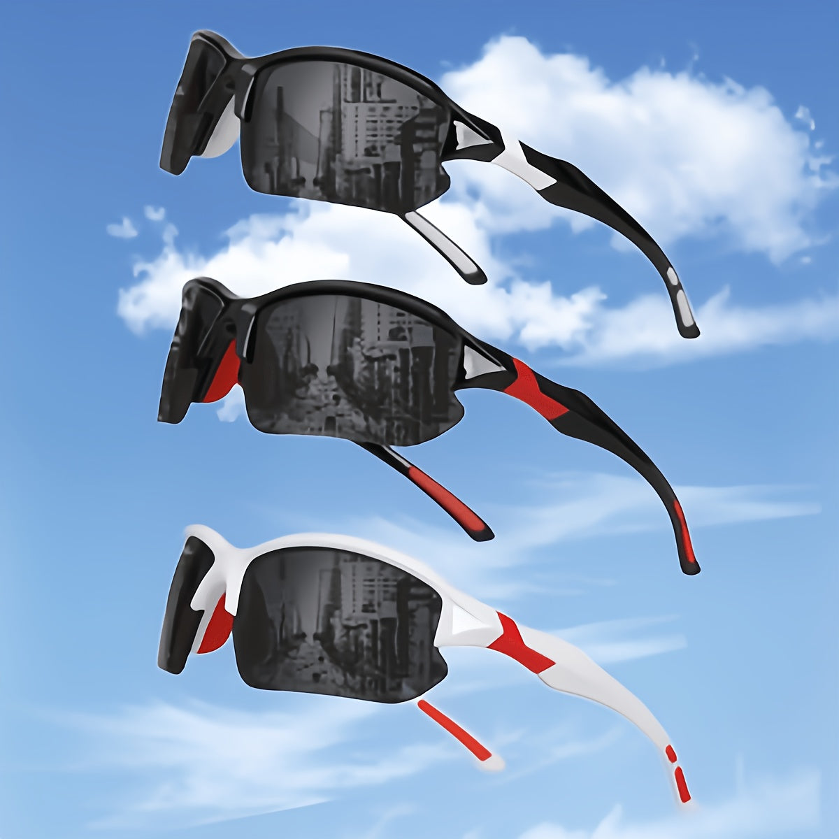 Sport Polarized Sunglasses 3 Pack for Men Women – UV400 Anti-Glare Lenses for Cycling Running Fishing Driving Golf Hiking, Lightweight Unisex Outdoor Eyewear Set