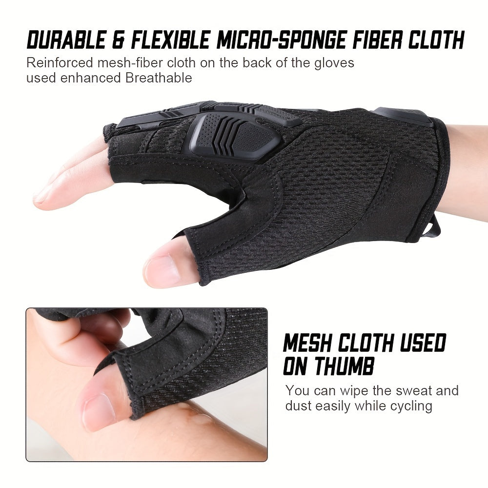 Fingerless Tactical Gloves for Men & Women – Non-Slip Half Finger Gloves for Outdoor Sports, Fishing, Cycling, Hiking & Military Training, Breathable Quick-Dry Camouflage