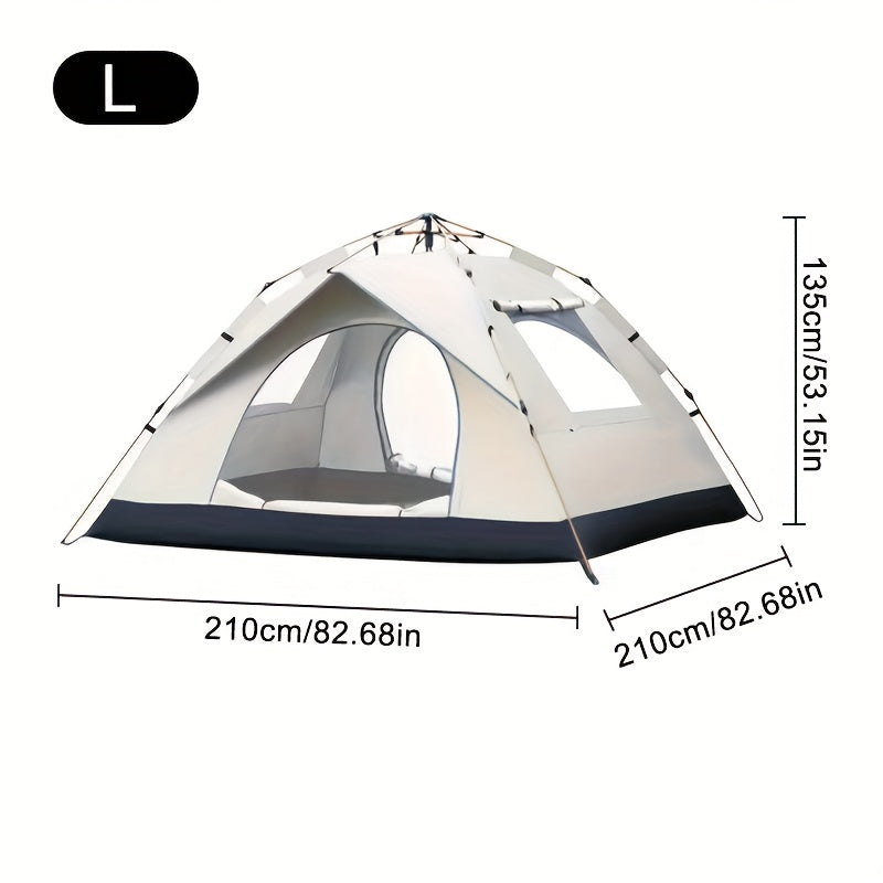 Pop Up Tent 3 Seconds Quick Open – Automatic Camping Tent, Fiberglass Poles, Oxford Cloth, All-Season Zip Closure, Double Door & Window Options, 2 Person, for Hiking, Travel & Beach