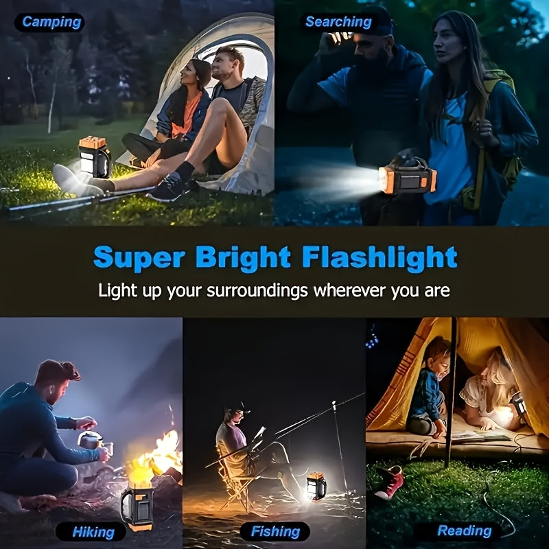 2-Pack Solar LED Flashlights Rechargeable USB-C Fast Charging High Lumen Tactical Flashlight Outdoor Camping Hunting Emergency Survival