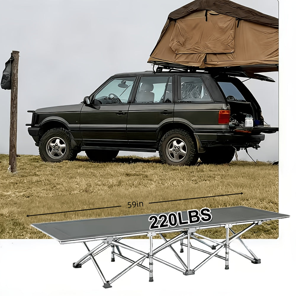 Folding Camping Cot Heavy Duty 500-700 LBS – Extra Large 75-Inch Portable Guest Bed with Mattress, Ergonomic Sturdy Frame for Camping, Hiking, Patio, Home & Outdoor Use