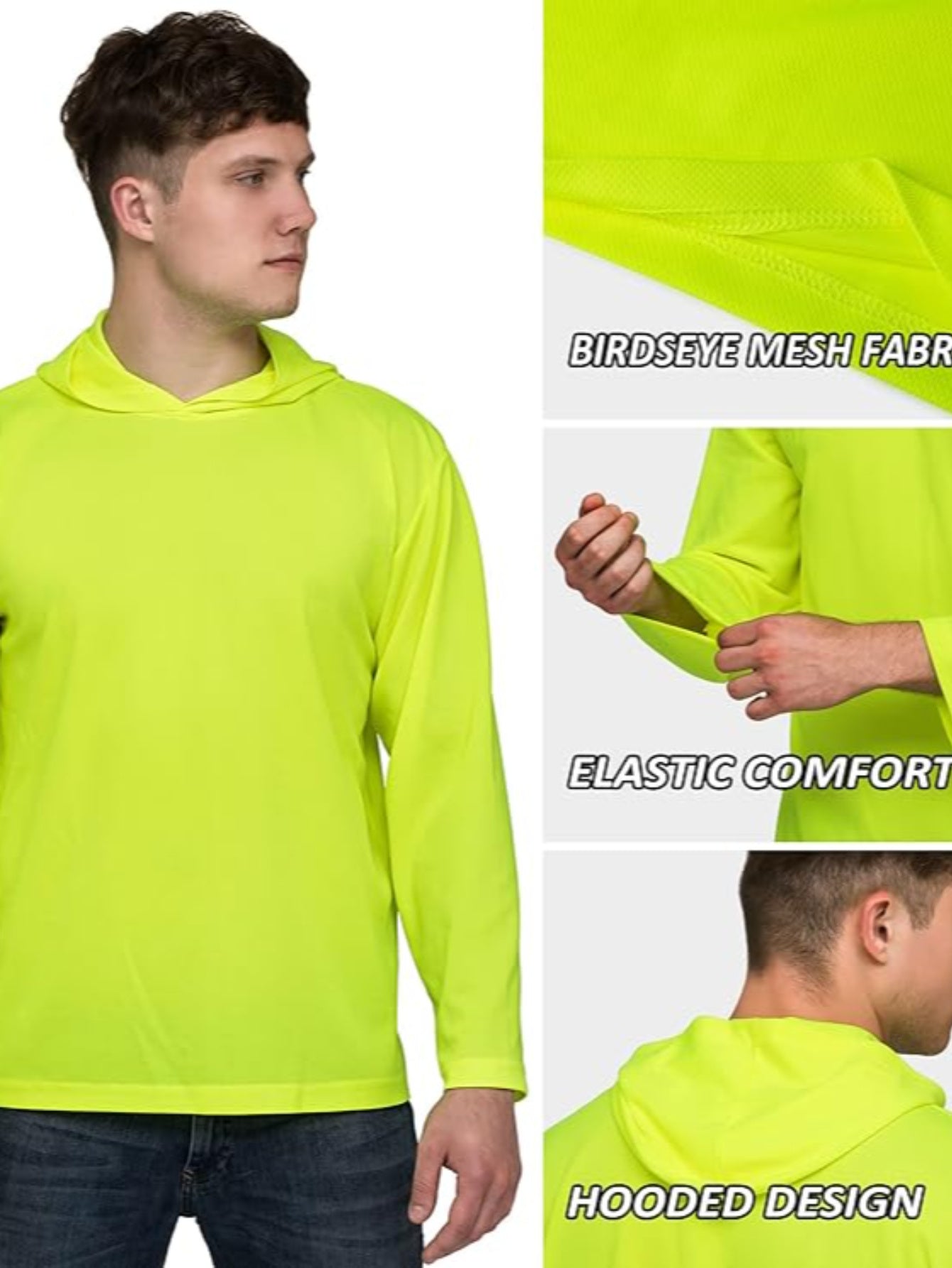 UPF 50+ Sun Protection Hoodie Long Sleeve Quick-Dry 2-Pack – High Visibility Lightweight UV SPF Shirt for Hiking, Fishing & Outdoor Active Wear, S-XXXL