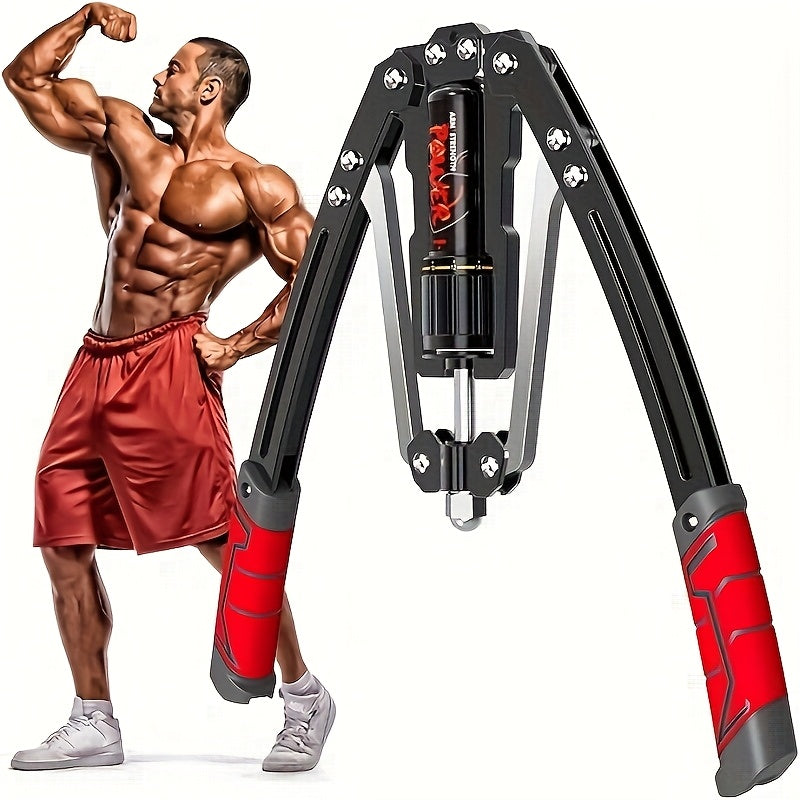Hydraulic Arm Trainer 22-440 lbs 20-Level Resistance Home Gym Upper Body Strength Machine Chest Shoulder Back Bicep Foldable Carbon Steel Non-Slip