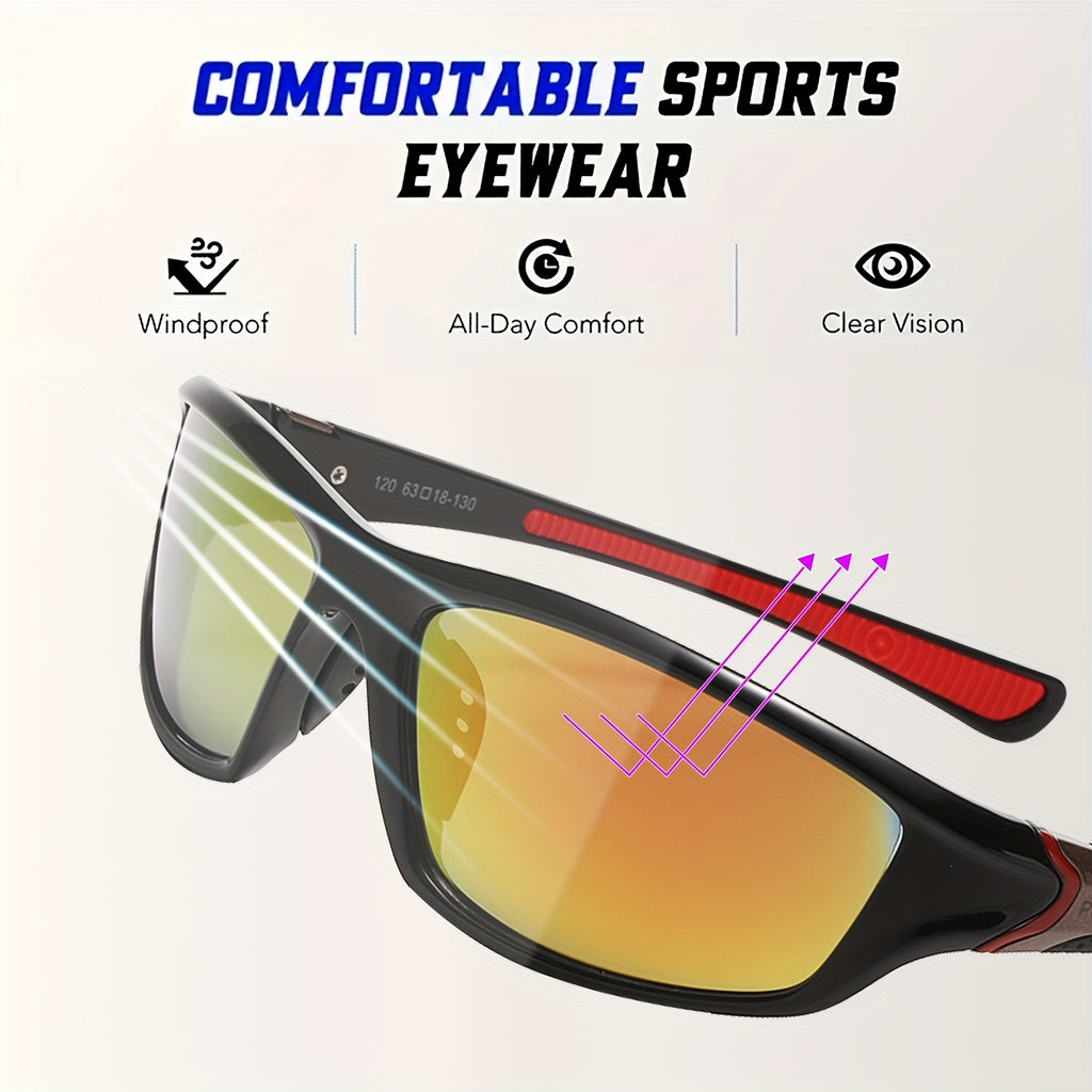 Polarized Sports Sunglasses 4 Pairs UV Protection Full Frame Outdoor Glasses for Men Women Cycling Running Fishing Rock Climbing Hiking Travel Leisure