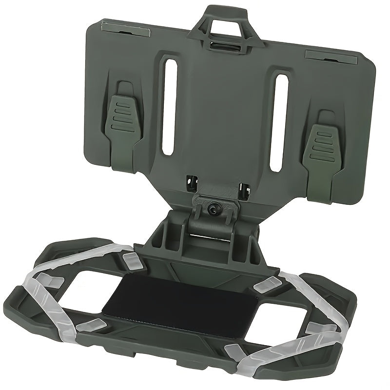 Tactical MOLLE Phone Holder Foldable Navigation Mount for Vest Chest Rig Backpack – Fits 4.7-6.7 Inch Smartphones GPS Nylon TPE Silicone Anti-Slip Quick Attach 30 Second Install for Hiking Hunting Airsoft Milsim Black Dark Green Tan