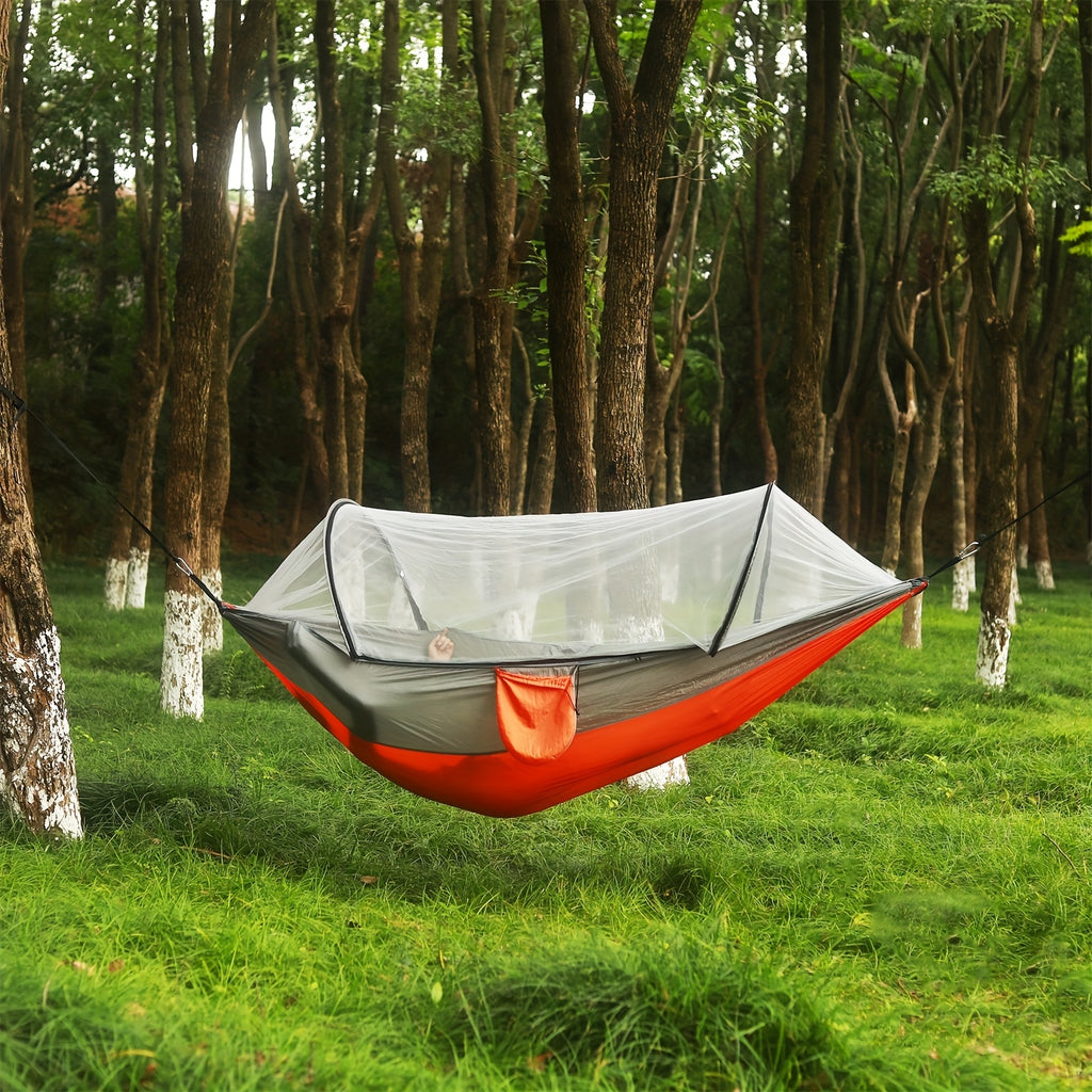 3-in-1 Double Camping Hammock with Mosquito Net and Sun Shade Durable Lightweight Portable for Camping Hiking Backpacking Picnic Garden Patio Park Outdoor Adventures