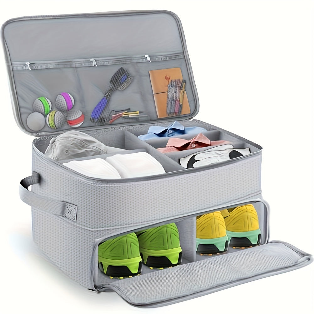 Golf Ball Bag Oxford Fabric Storage Pouch - Portable Golf Ball Carrier with Zipper for Men Women Golfers, Holds 12+ Balls, Lightweight Golf Accessories Organizer for Course, Cart & Range