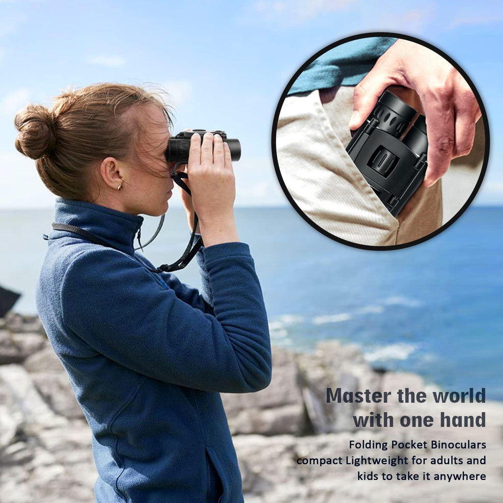8x21 Mini Pocket Binoculars Compact Lightweight with Fully Coated Lens – Folding Binoculars for Hiking Bird Watching Travel Concert Theater Opera & Outdoor Adventures