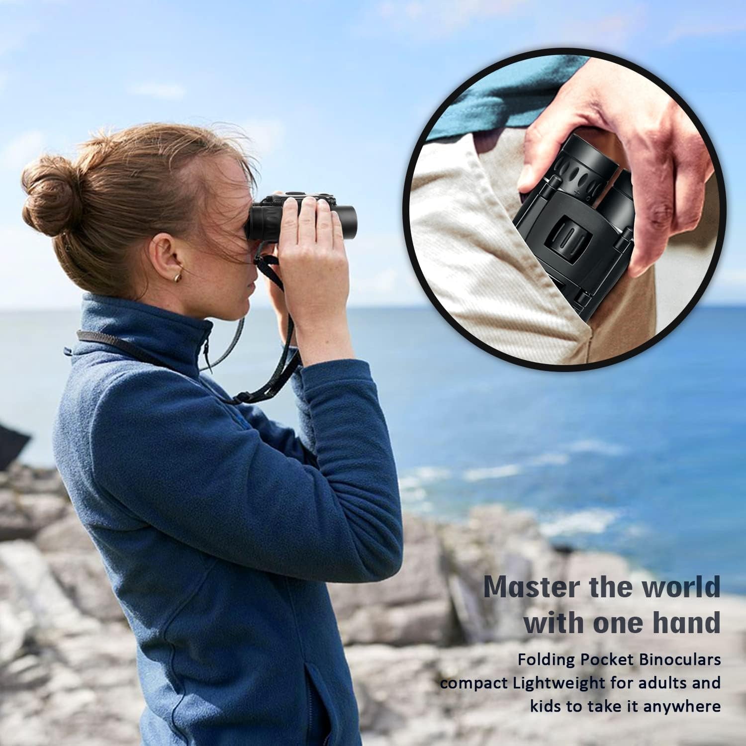 8x21 Mini Pocket Binoculars Compact Lightweight with Fully Coated Lens – Folding Binoculars for Hiking Bird Watching Travel Concert Theater Opera & Outdoor Adventures