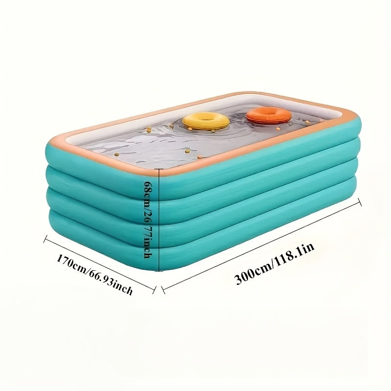 Large Inflatable Family Pool for Adults – 3 & 4 Layer Durable Quick Setup Outdoor Swimming Pool Seats 4-9 People for Summer Parties Backyard Fun 82-120 Inch