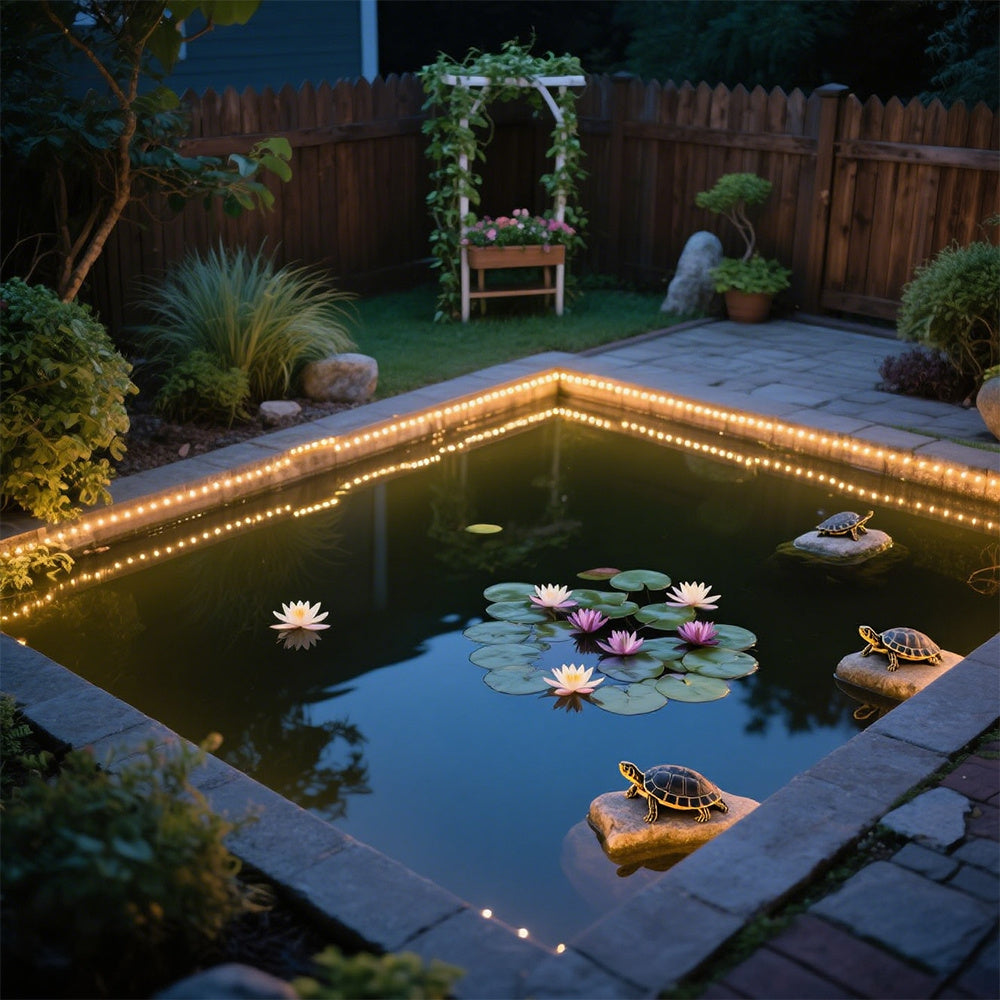Solar Pool Lights Waterproof LED Rope Lights for Swimming Pool - Auto Brighten at Night - Submersible Garden Decorative String Lights - Holiday Ambient Outdoor Lighting Warm White Cool White Multicolor