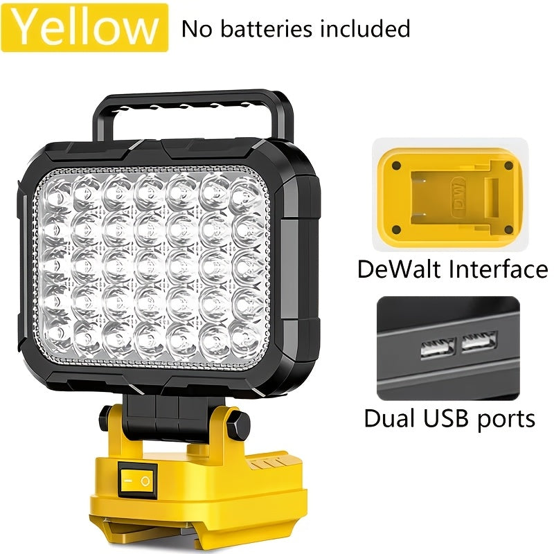 Cordless LED Work Light 140° Rotating Floodlight – Compatible with Makita 18V & Milwaukee M18, Ultra-Bright Job Site Construction Light for Garage, Auto Repair & DIY (Battery Not Included)
