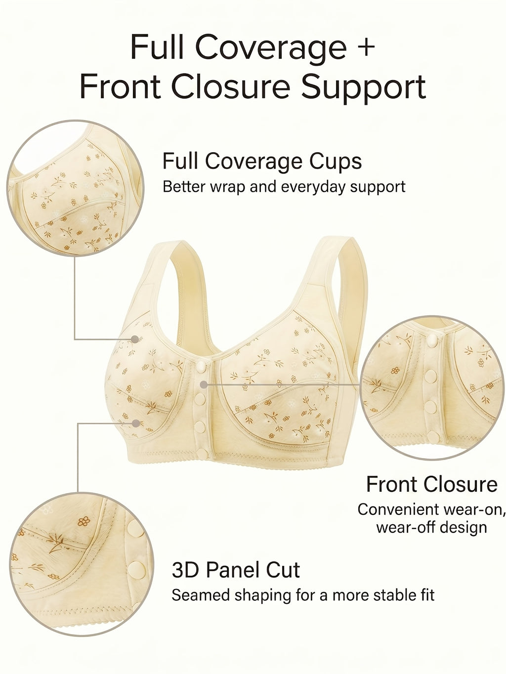 7-Pack Seamless Wireless Bra Set for Women – Front Button Soft No Underwire Breathable Bras for Daily Yoga Travel Mixed Color Green Mixed S-XXL