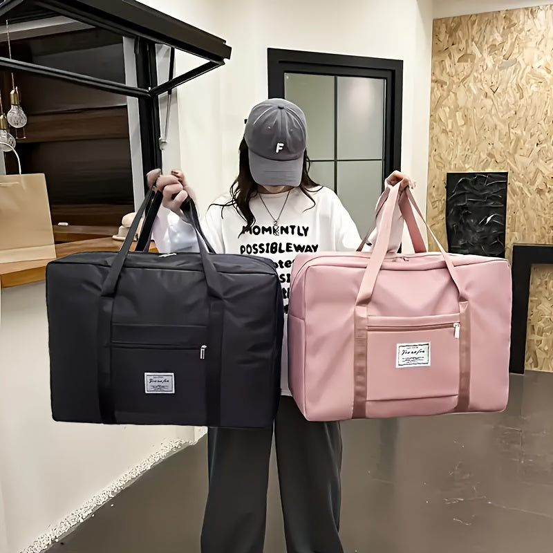 Large Gym Bag for Women Men Oversized Travel Tote Bag 17.7 Gallon Nylon Sports Duffel Bag Weekend Overnight Fitness Workout Bag Purple Pink Black