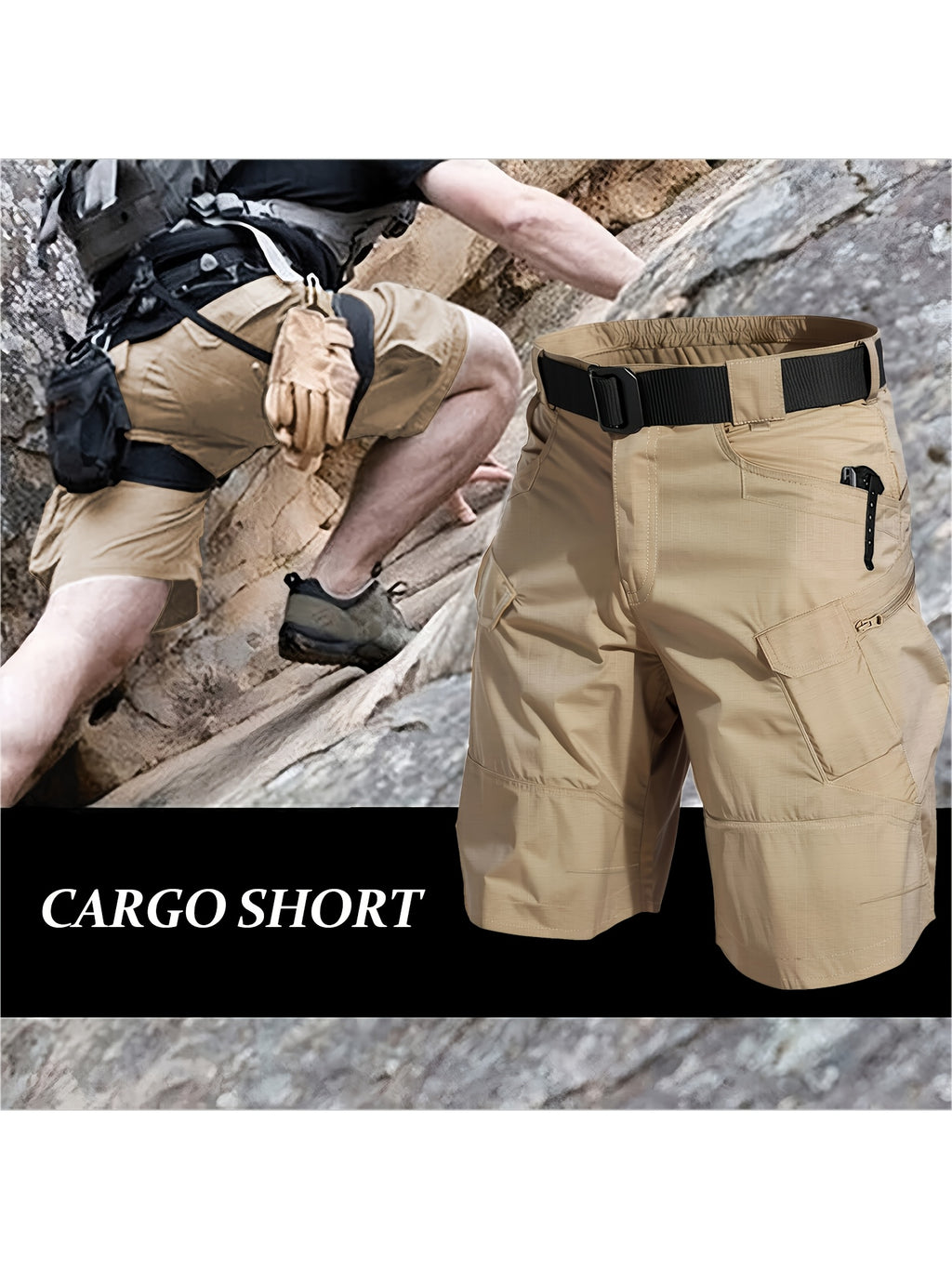 Men's Cargo Shorts Breathable Quick Dry Tactical Work Shorts Multi-Pocket S-XXXL – Outdoor Hiking Fishing Camping Military Style Shorts for Men Black Khaki Grey Green