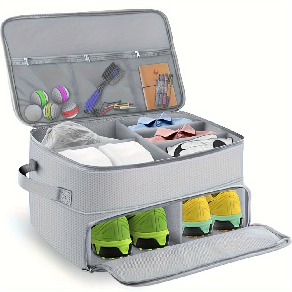 Golf Ball Bag Oxford Fabric Storage Pouch - Portable Golf Ball Carrier with Zipper for Men Women Golfers, Holds 12+ Balls, Lightweight Golf Accessories Organizer for Course, Cart & Range