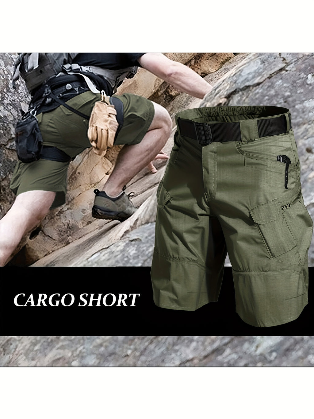 Men's Cargo Shorts Breathable Quick Dry Tactical Work Shorts Multi-Pocket S-XXXL – Outdoor Hiking Fishing Camping Military Style Shorts for Men Black Khaki Grey Green