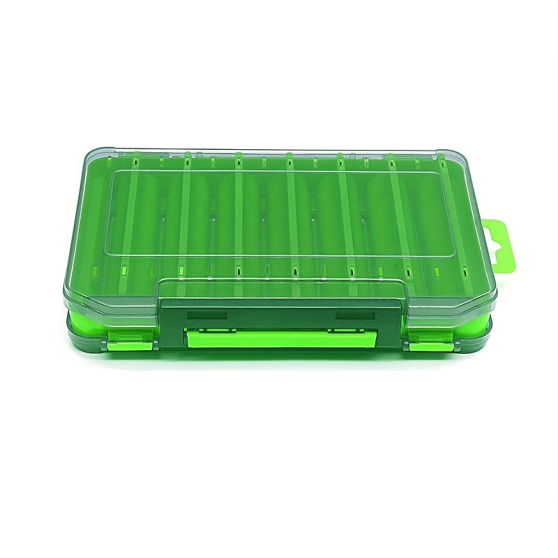 Fishing Lure Tackle Box Dual-Sided 14 Compartments – Portable ABS Lure Organizer for Minnow Pencil Squid Crankbait Hard Baits Freshwater Saltwater – Tangerine & Blue