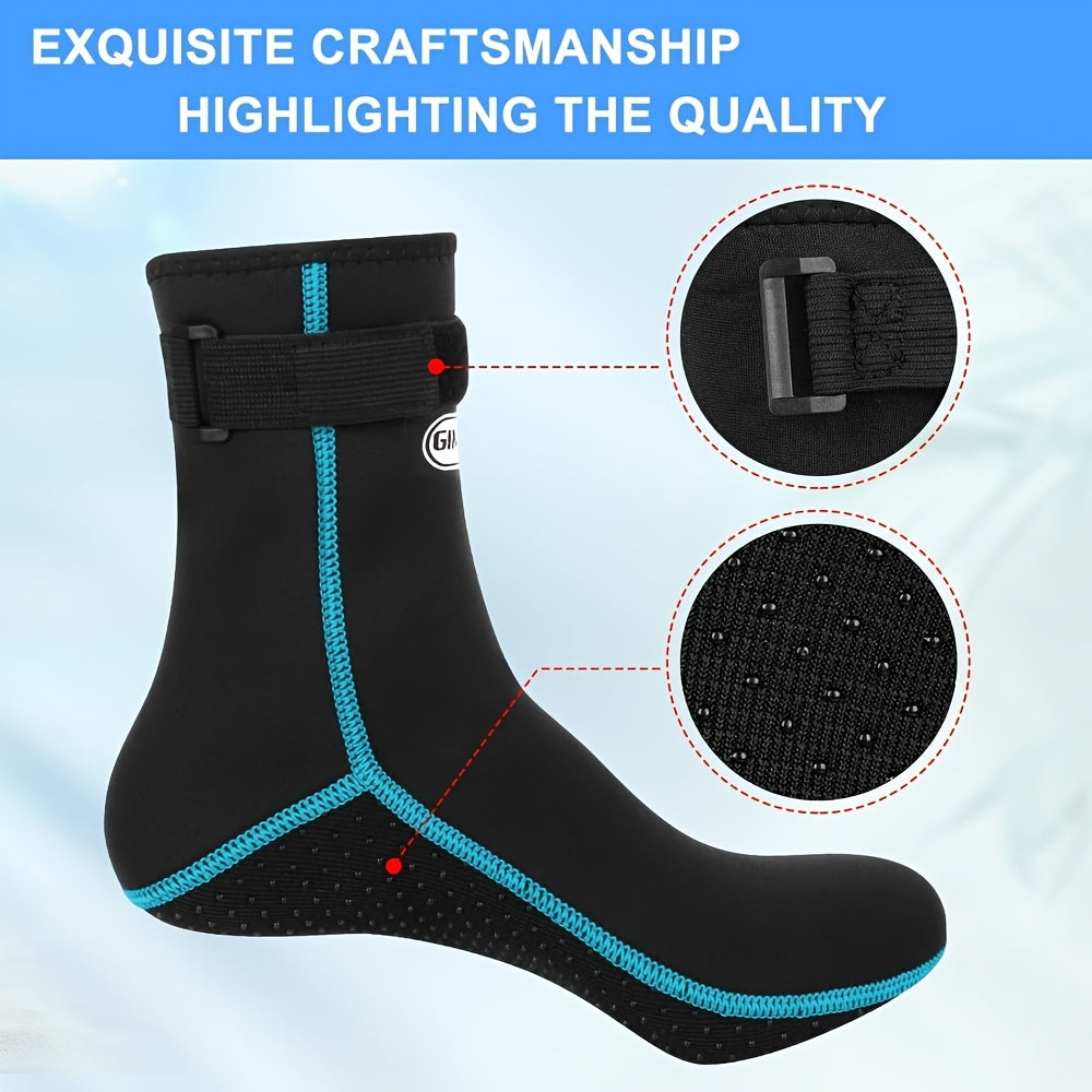 Neoprene Water Socks 3mm for Men & Women – Non-Slip Warm Diving Wetsuit Fin Socks High & Low Cut for Surfing Snorkeling Kayaking Beach S-XXL