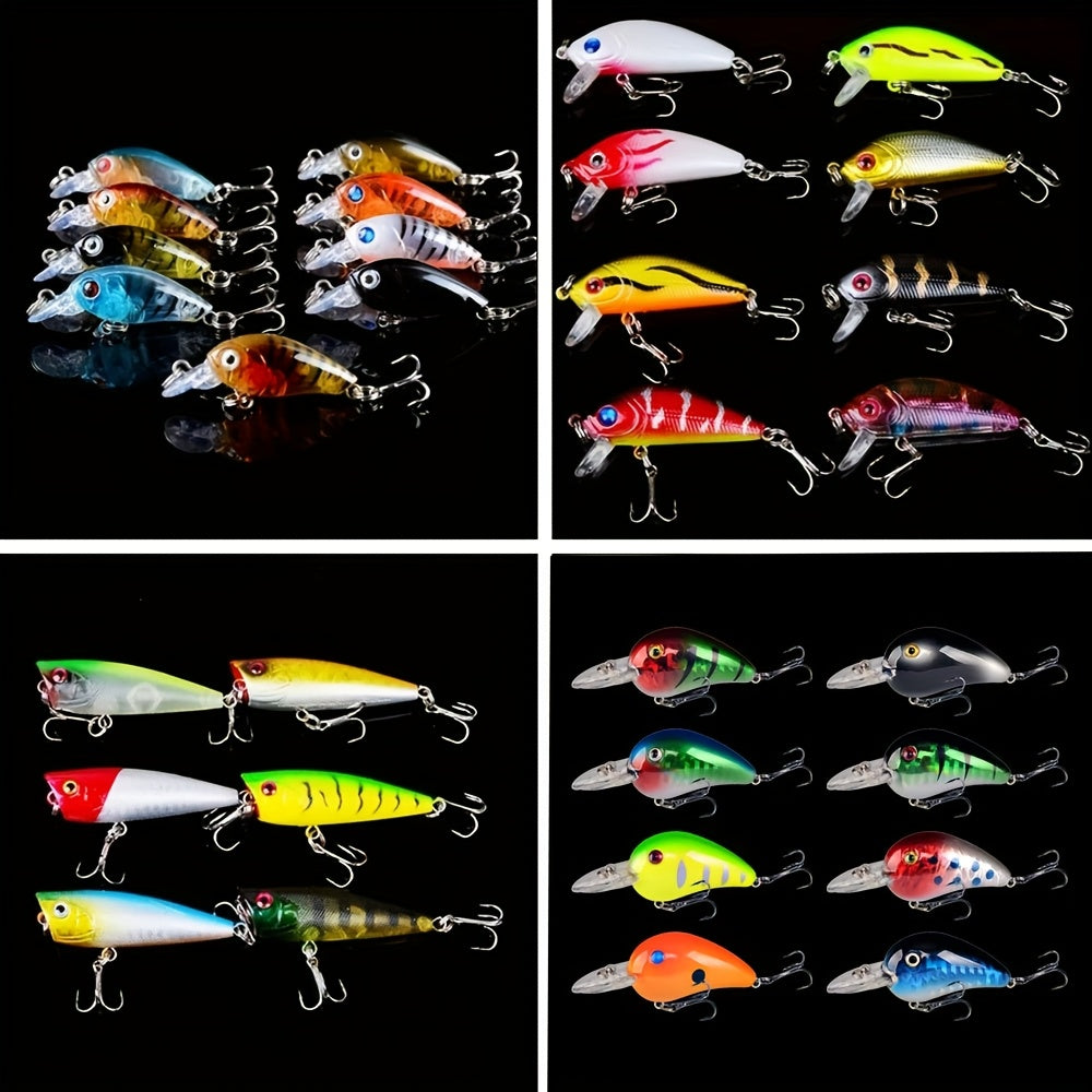Bionic Minnow Fishing Lure Set 5pcs Hard Artificial Lures Random Color Patterns for Saltwater and Freshwater Bass Trout Pike Fishing Tackle Gift for Anglers
