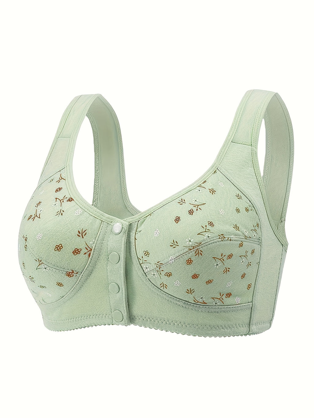 7-Pack Seamless Wireless Bra Set for Women – Front Button Soft No Underwire Breathable Bras for Daily Yoga Travel Mixed Color Green Mixed S-XXL