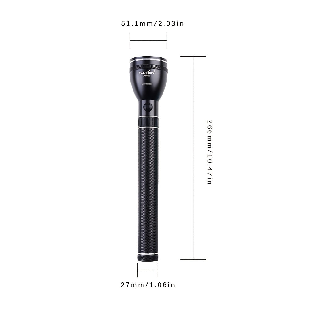 Outdoor Patrol Flashlight Rechargeable – 4000mAh Battery, 3 Adjustable Modes, High Lumen LED, Durable Tactical Torch for Camping, Hiking, Security & Emergency Use