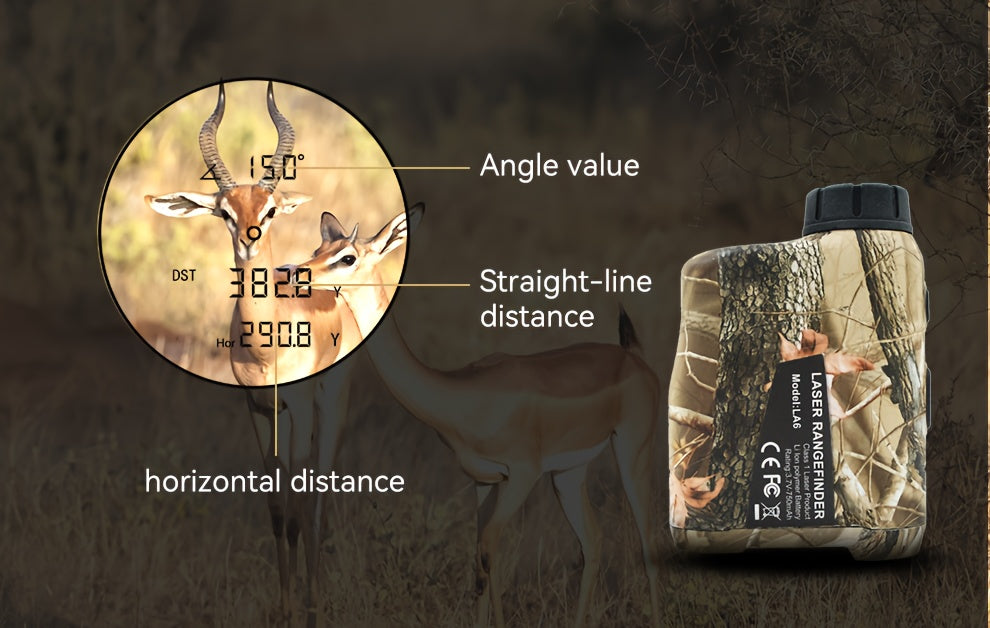 1200 Yard Laser Rangefinder 6X Camo Rechargeable – Golf & Hunting Range Finder with Flagpole Lock, Trajectory Compensation, Speed & Altitude Measurement