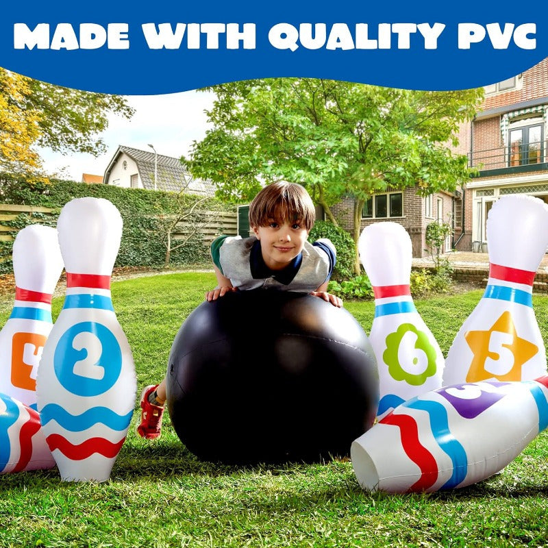 Giant Inflatable Bowling Set 8Pcs – Indoor Outdoor Party Game for Kids Adults Ages 3+ Birthday Party Backyard Lawn Game Motor Skills Toy Gift for Boys Girls