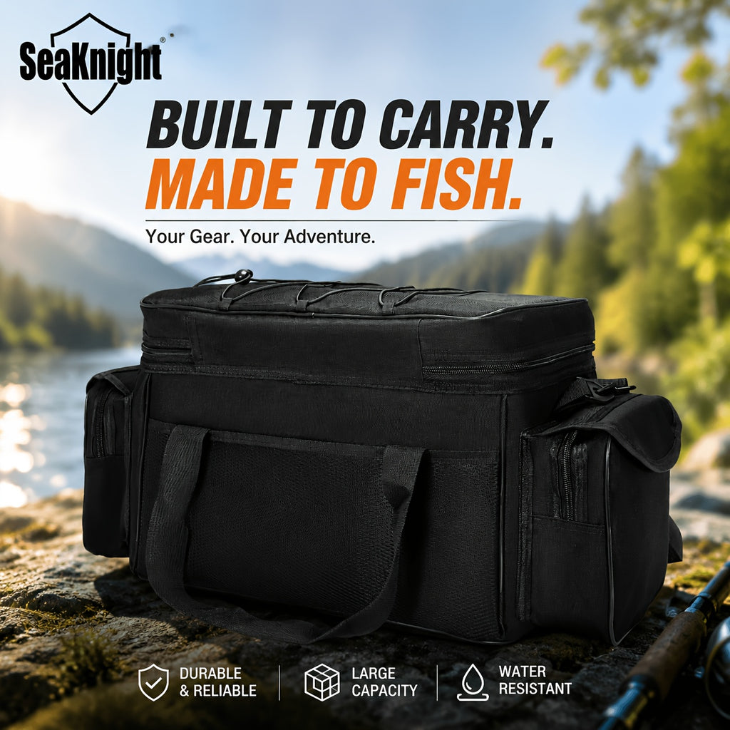 Fishing Tackle Bag Camouflage Durable Nylon Shoulder Carry Fishing Gear Bag for Hiking Travel Lure Storage Organizer