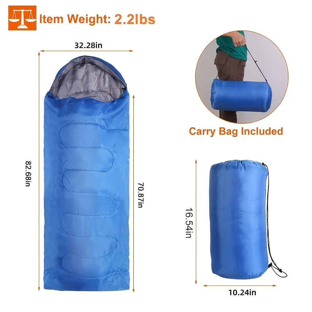 4 Season Sleeping Bag Lightweight Cold Weather – Envelope Design, Drawstring Closure & Adjustable Head Strap | 0–19°F Rated for Camping, Backpacking, Hiking & Mountaineering | 1 or 2 Pack