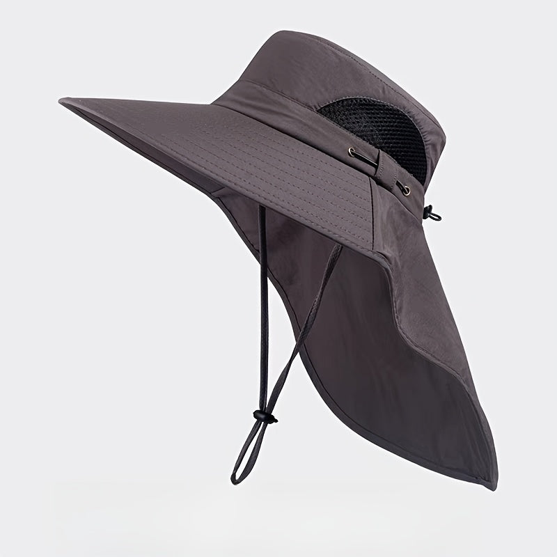 UPF 50+ Sun Hat with Neck Flap 3Pcs – Wide Brim Breathable Bucket Hat UV Protection for Men Women Fishing Hiking Camping Outdoor, Black Dark Gray Army Green
