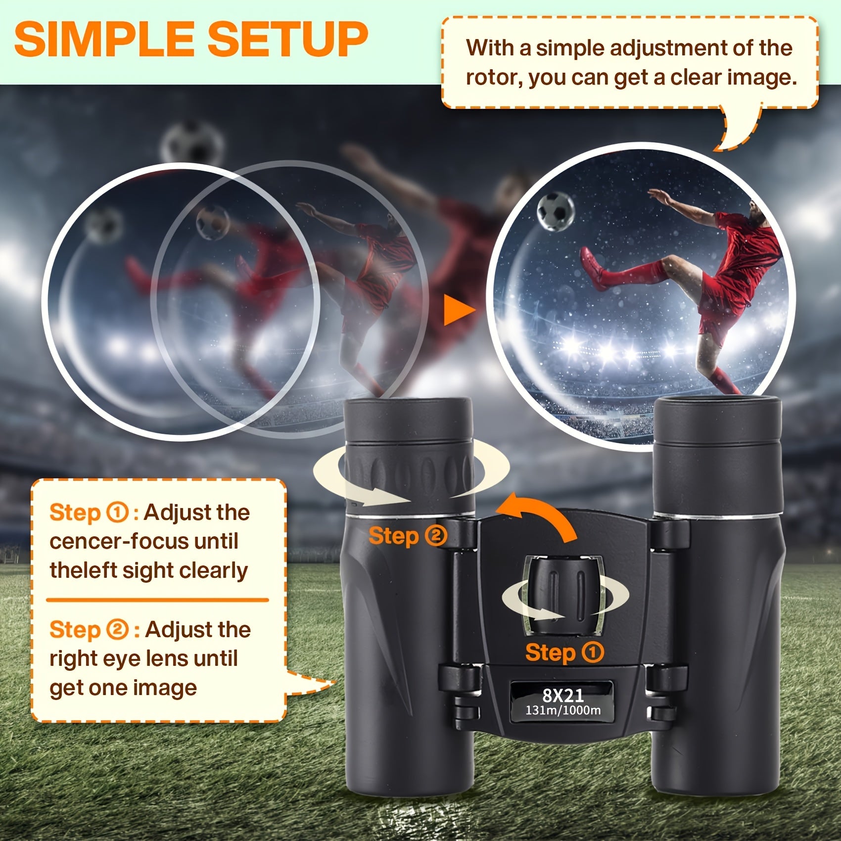 8x21 Mini Pocket Binoculars Compact Lightweight with Fully Coated Lens – Folding Binoculars for Hiking Bird Watching Travel Concert Theater Opera & Outdoor Adventures