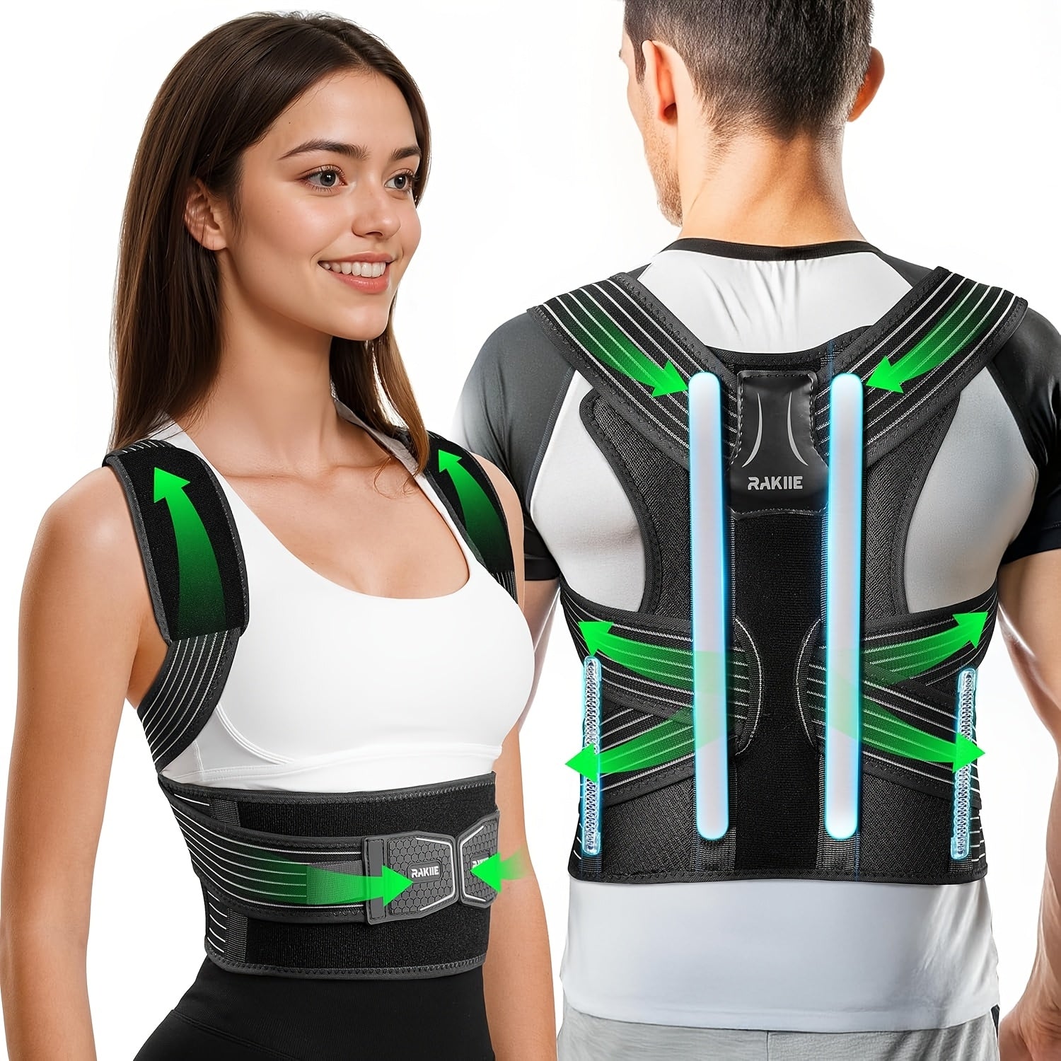 Adjustable Posture Corrector Vest – Shoulder Straightening Brace with Padded Cushions & Soft Underarm Bands, Unisex Back Support for Daily Wear, Sizes S-XL