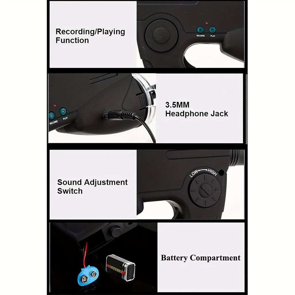 Bionic Ear Long Range Sound Amplifier 8x Monocular Telescope with Headphones Digital Audio Listening Device for Bird Watching Nature Observation Outdoor Adventures Spy Gear Gift