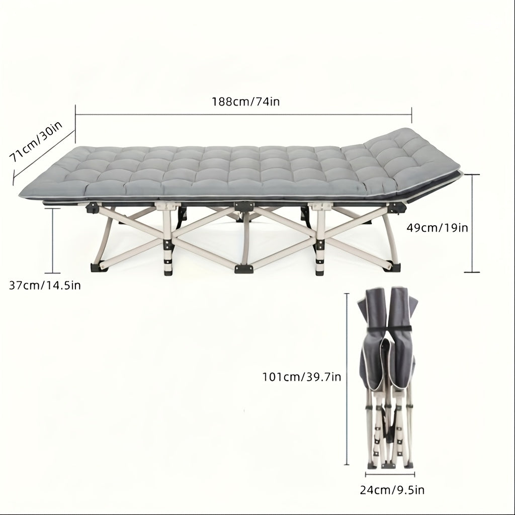 Heavy Duty Folding Camping Bed with Mattress Included 450-550 LBS Capacity Portable Cot for Adults Teens Travel Guest Bedroom Garden Balcony Outdoor Camping Supplies