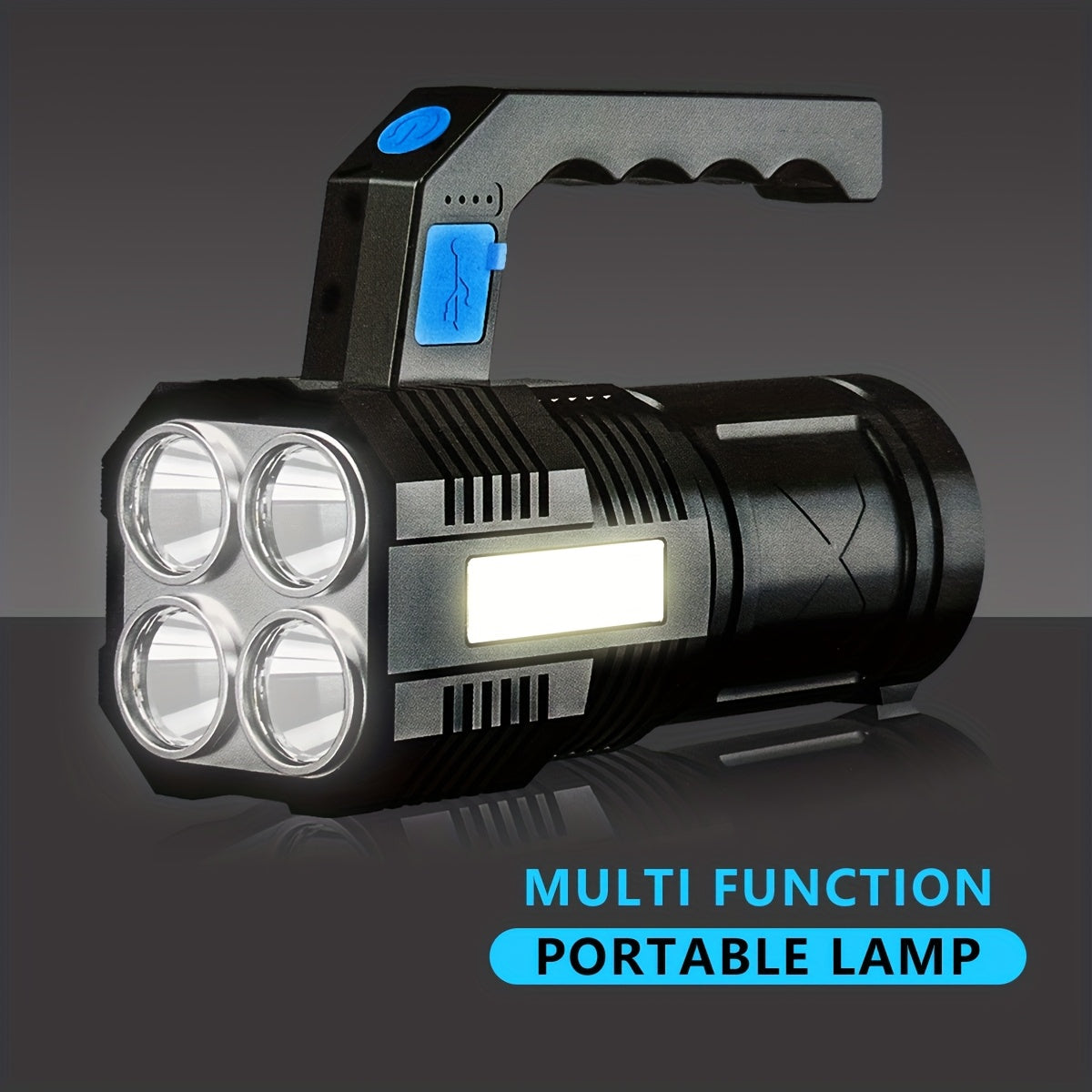 USB Rechargeable LED Flashlight Quad-Core 4 Modes Aluminum Camping Torch – Compact Bright Flashlight for Hiking Emergency Home Use 1-Pack or 2-Pack