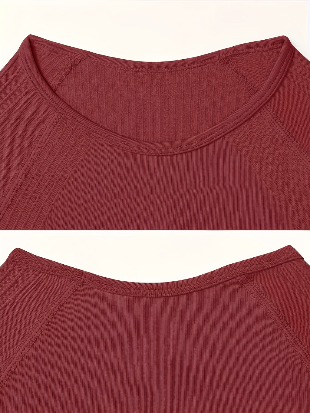 2PCS Women's Workout Set – Yoga Crop Top & Leggings, Crew Neck, Medium Stretch, Solid Color All-Season Activewear, XS-XL