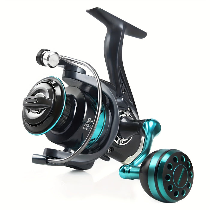 Spinning Fishing Reel with All-Metal Grip Ball – 5.2:1 Gear Ratio, Large Brake Knob, High-Capacity Spool, Models DK1000-DK6000 for Freshwater & Saltwater Fishing