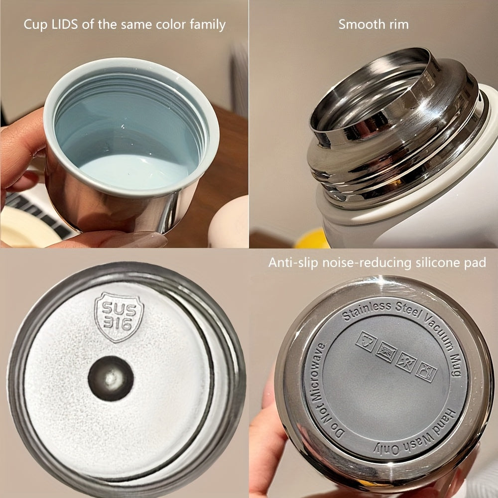 Stainless Steel Thermos 316 Vacuum Insulated Tumbler Keeps Drinks Hot & Cold – Portable Travel Cup for Work School Camping Sports