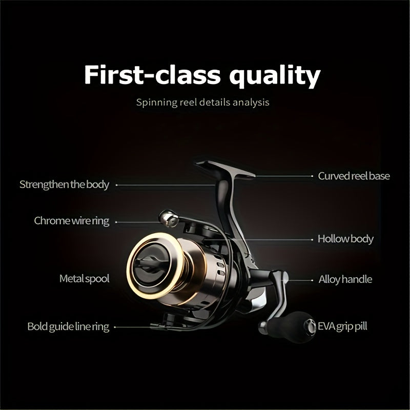Spinning Fishing Reel HE1000-7000 Metal Body 5.2:1 Gear Ratio 22LB Drag Smooth Sensitive Left Right Hand Interchangeable for Freshwater Saltwater Fishing