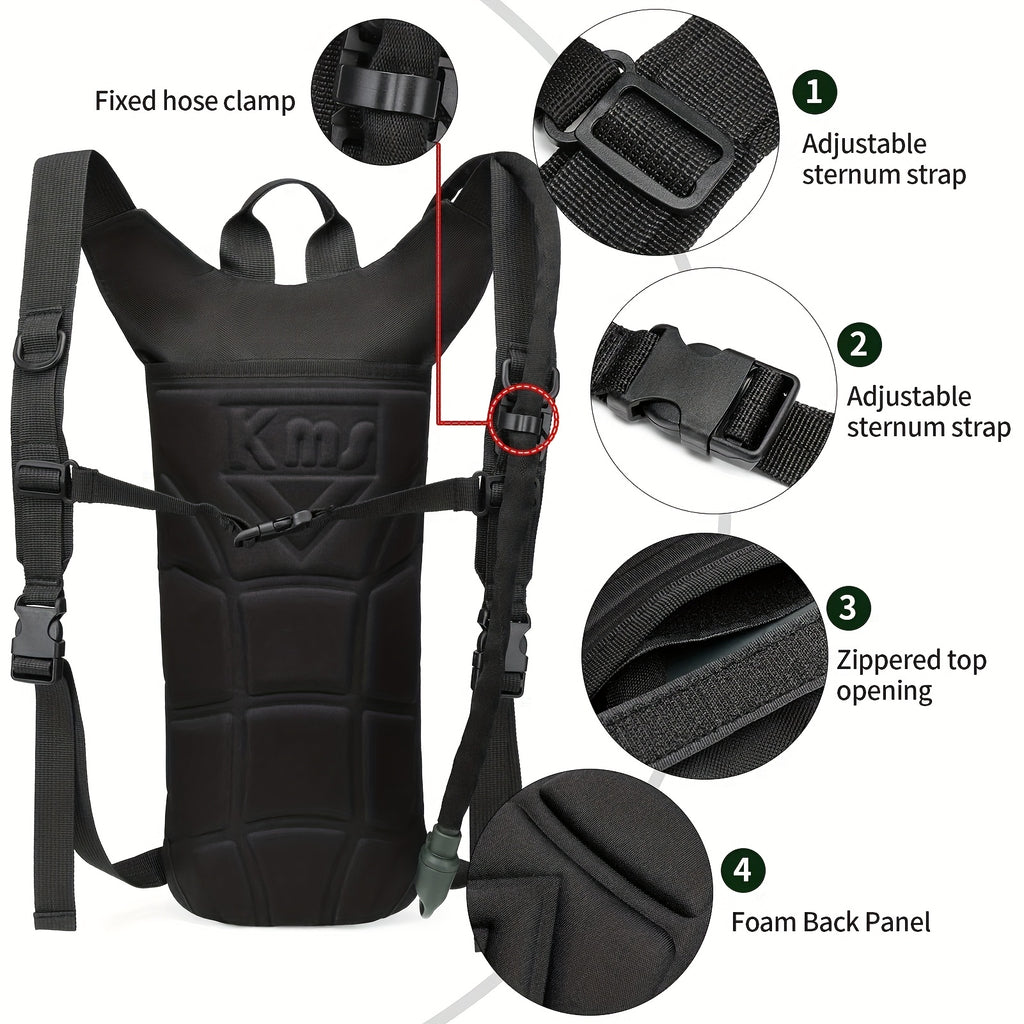Hydration Backpack with 101oz Water Bladder – Lightweight Tactical Water Bag, Adjustable Straps for Hiking, Biking, Running & Climbing, Black & Green