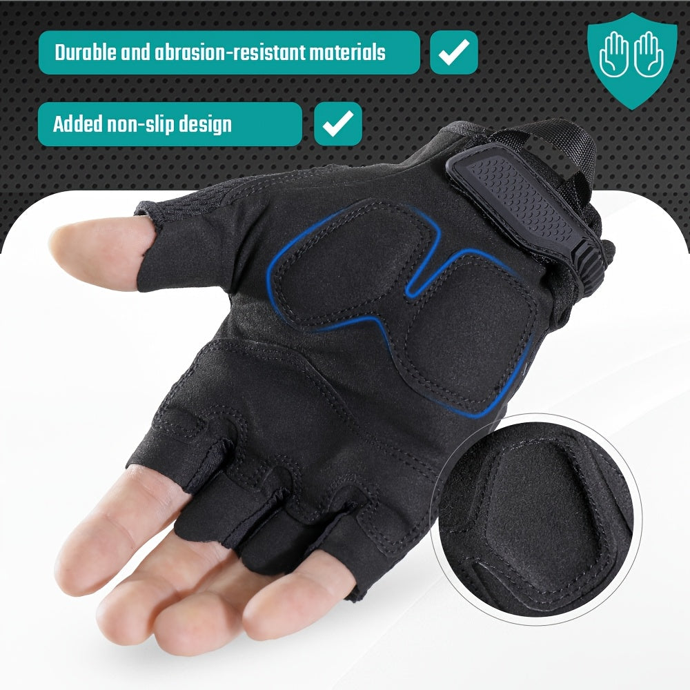 Fingerless Tactical Gloves for Men & Women – Non-Slip Half Finger Gloves for Outdoor Sports, Fishing, Cycling, Hiking & Military Training, Breathable Quick-Dry Camouflage