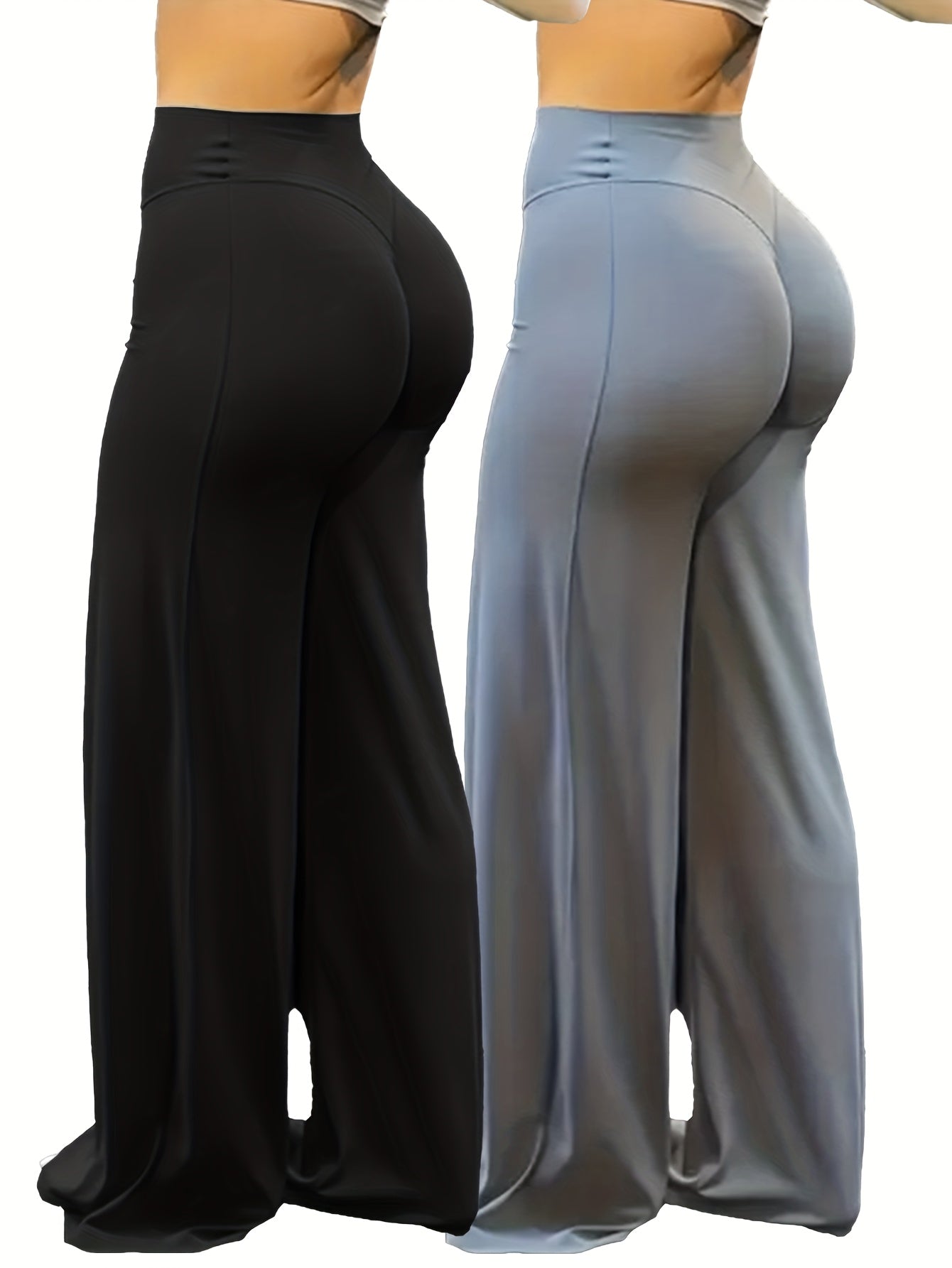 Wide Leg Yoga Pants for Women High Waist Buttery Soft Flare Leggings Plus Size Stretchy Workout Pants for Gym Fitness Training Casual Wear All Season S M L XL