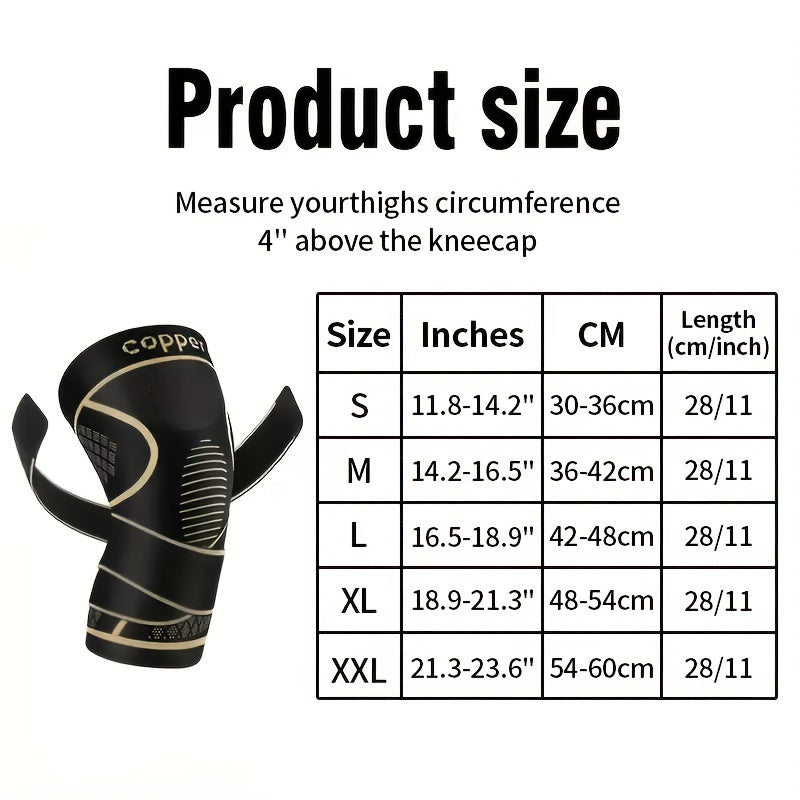 Copper Fiber Compression Sleeve 2 Pack – Elastic Breathable Knee & Elbow Pads for Cycling, Running, Hiking, Fitness & Ball Sports, Closed-Type Joint Support, Sizes S-XL
