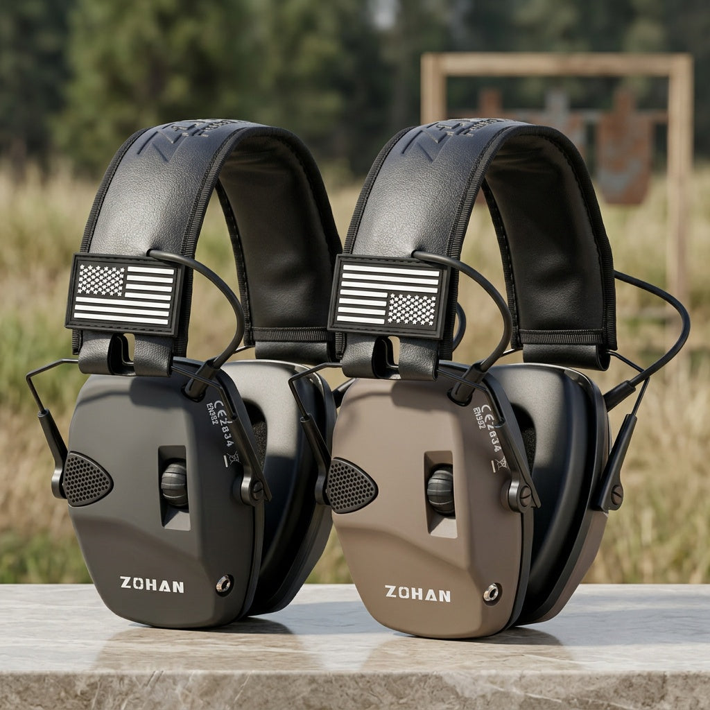 ZOHAN Electronic Shooting Earmuffs NRR 23dB – Noise Cancelling Ear Protection with Sound Amplification for Hunting, Range Shooting, Mowing & Industrial Use, Adjustable Fit, 7 Colors