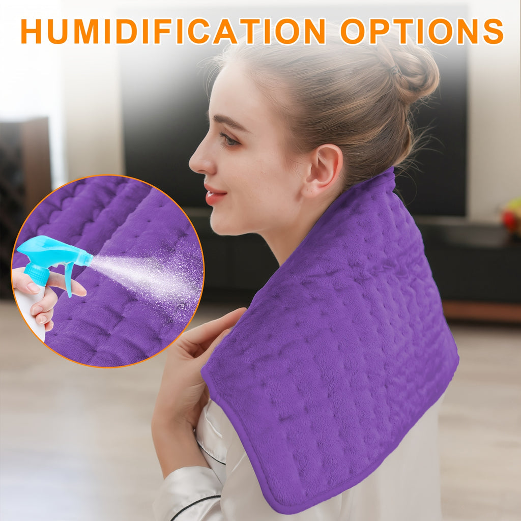 Heating Pad for Back Neck Shoulders 24x12 – Wet & Dry Heat, 6 Levels to 140°F, 4 Timer Settings, Auto Shut-Off, Machine Washable | Soft Flannel Pad for Abdomen, Knee & Leg Pain Relief, Christmas Gift