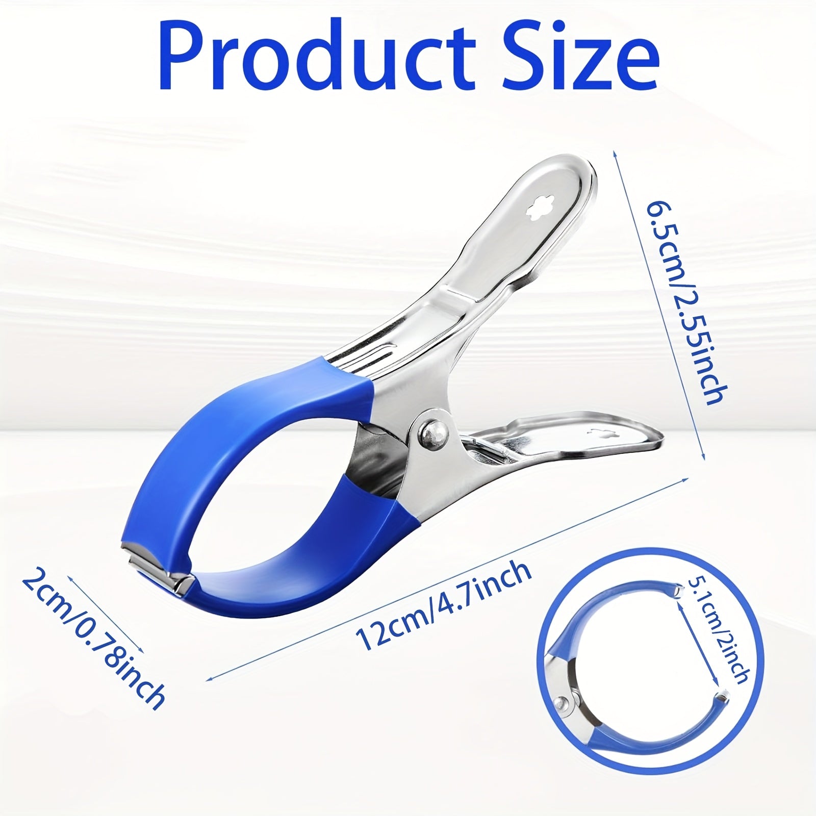 Pool Cover Clips 12-Pack Heavy-Duty Stainless Steel Spring-Loaded Windproof Clips with Ergonomic Blue Handles - Rust-Resistant Secure Clamps for Above Ground Pool Covers Tarps & Outdoor Use