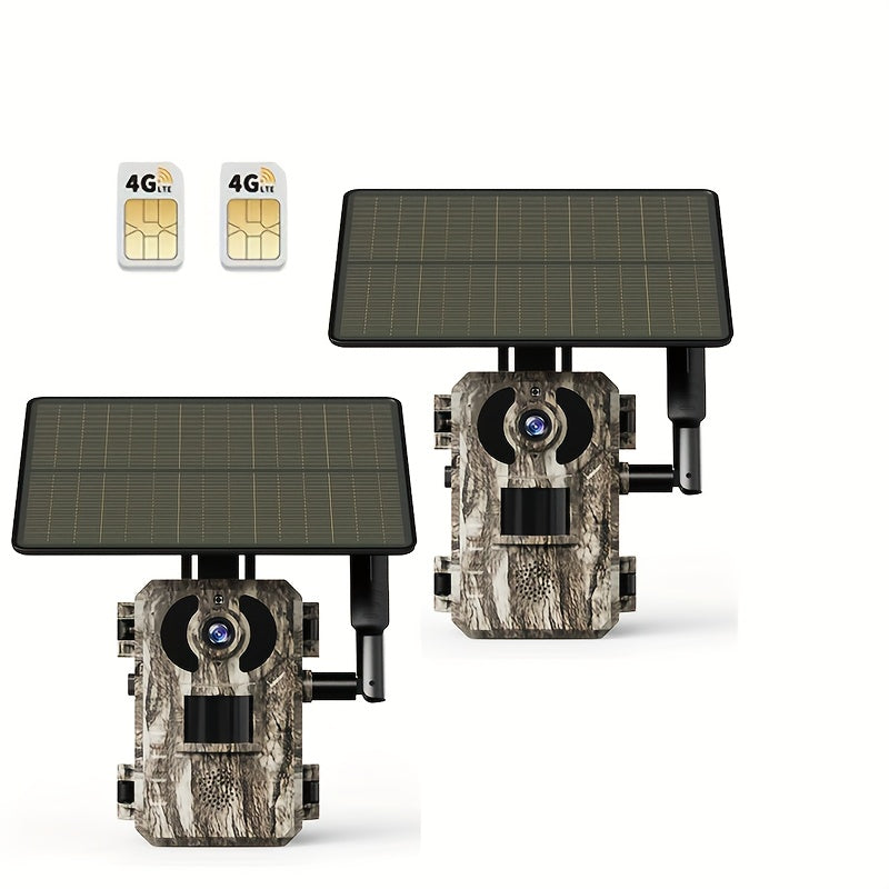 4G Trail Camera Wireless Outdoor – 2K 1440p Solar Security Camera, No-Glow Night Vision 75ft, 0.2s Trigger, Built-In SIM, No WiFi Needed | 1, 2 & 4-Pack Options